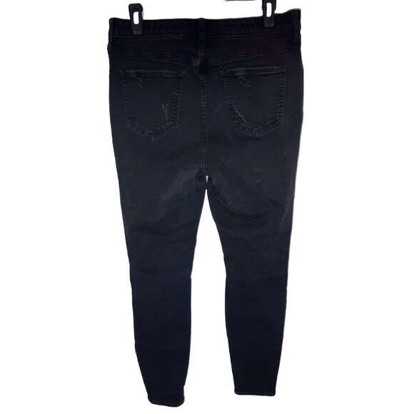 Torrid Jeans 10 R Black Premium Sky high Skinny Distressed Torn Minimalist - Picture 5 of 7